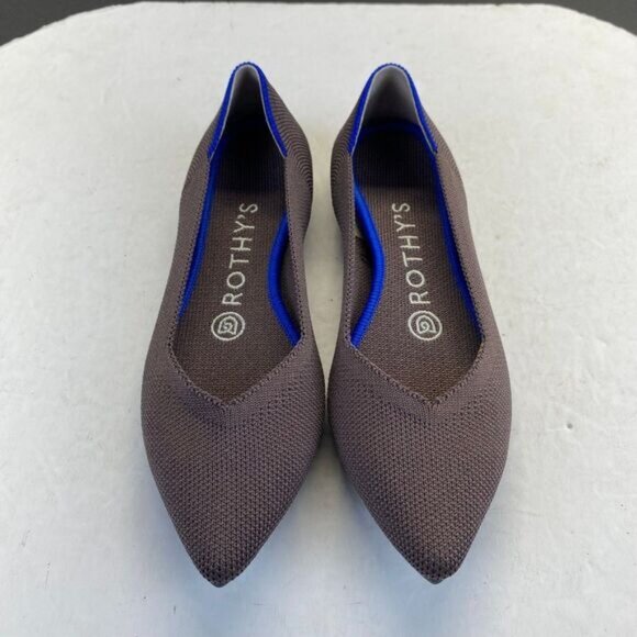 Rothy's Women's The Point Flat Shoe Dark Purple W 5.5 Pointed Toe Slip-on - Picture 2 of 11